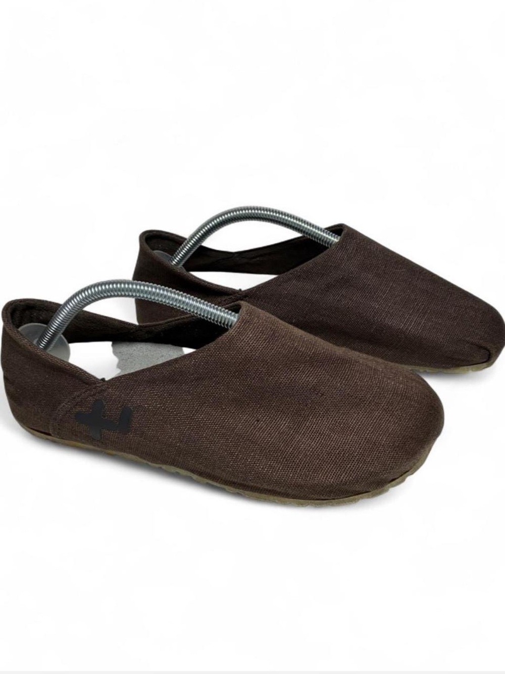 Otz Linen Slip On Cork Lite Sole Natural Fibers Crunchy Elevated Minimalist Grey